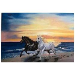  Running Horse Pair - Oil Painting - Nilüfer Gündüz